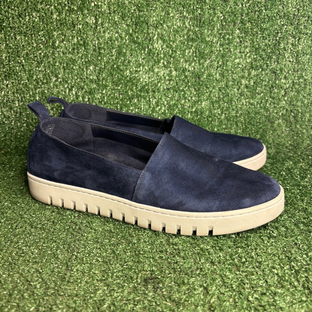 Vionic Navy Suede Slip-On Flats with Cream Platform Sole